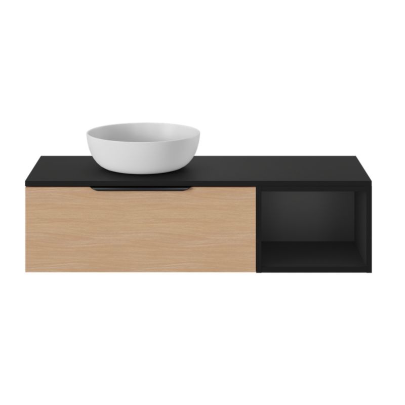 Ceramisk bordmonteret vask GoodHome Ondava 38,5 cm hvid