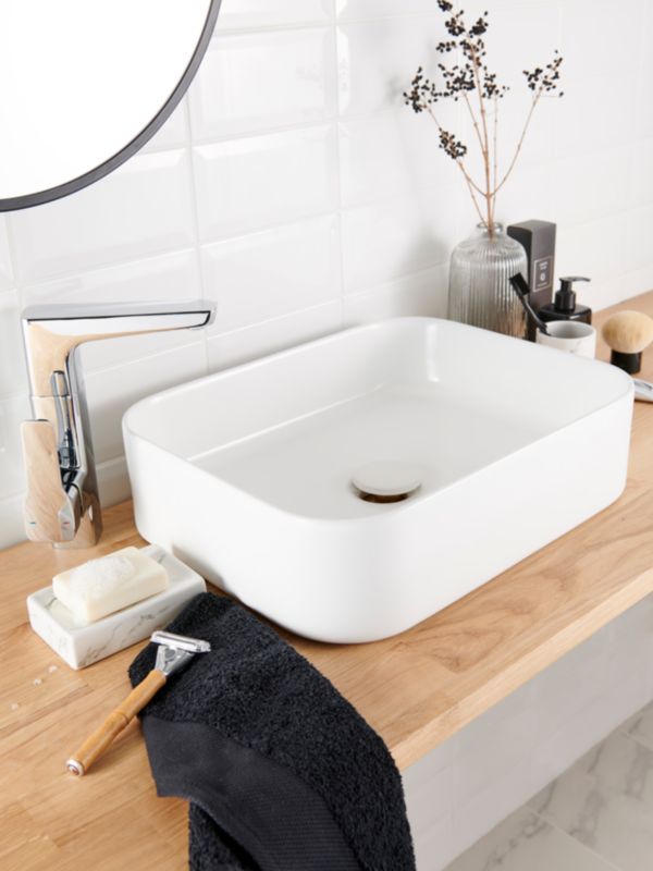 Ceramisk bordmonteret vask GoodHome Padma 39 x 39 cm hvid