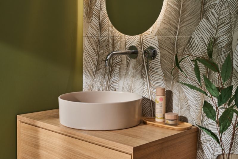 Keramisk Bordhåndvask Samal Rund 40 cm Beige Mat