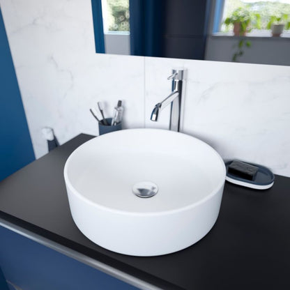 GoodHome Samal keramisk vask til bordmontage, Ø 40 cm, hvid