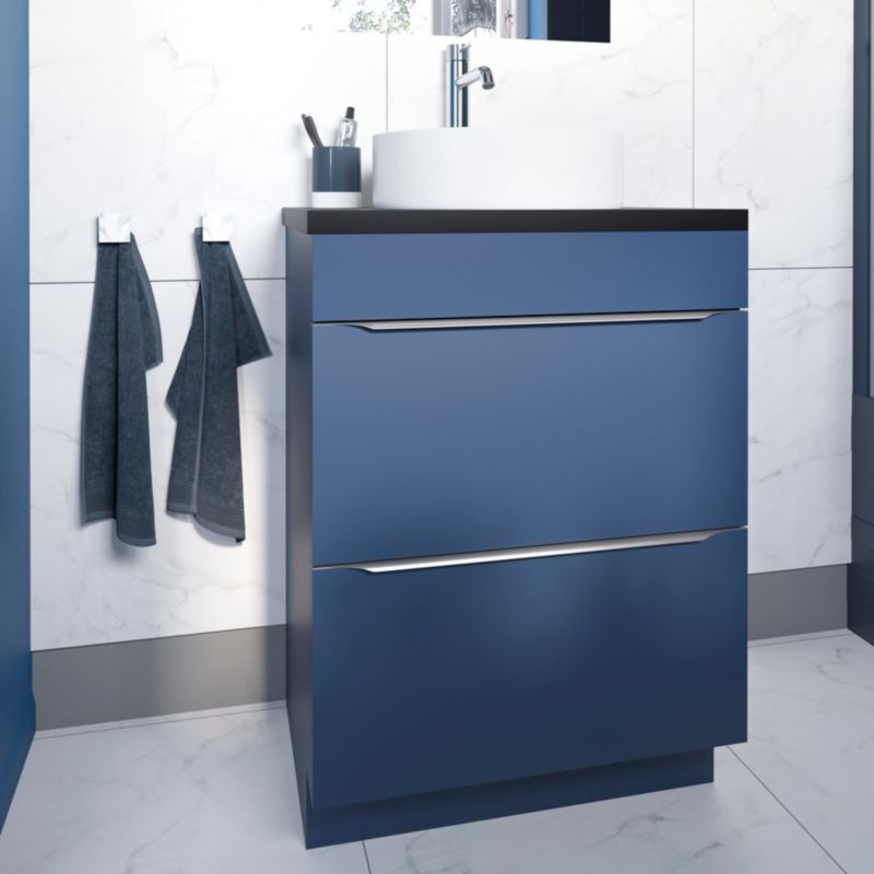 GoodHome Samal keramisk vask til bordmontage, Ø 40 cm, hvid