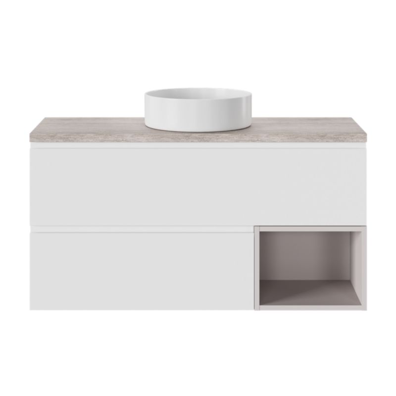 GoodHome Samal keramisk vask til bordmontage, Ø 40 cm, hvid