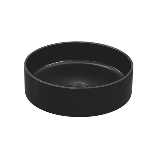 GoodHome Samal keramisk bordmonteret vask, Ø 40 cm, sort