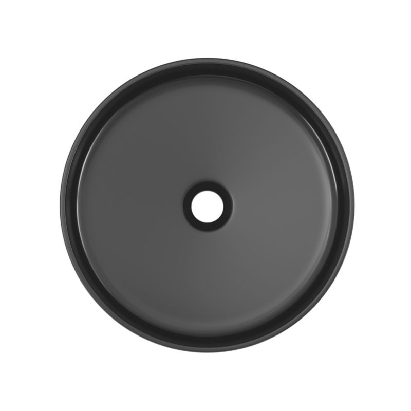 GoodHome Samal keramisk bordmonteret vask, Ø 40 cm, sort