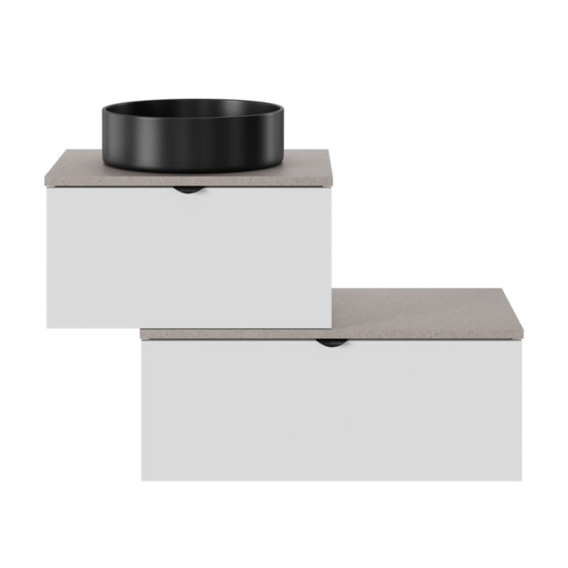 GoodHome Samal keramisk bordmonteret vask, Ø 40 cm, sort
