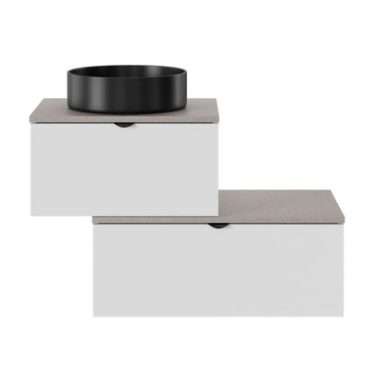 GoodHome Samal keramisk bordmonteret vask, Ø 40 cm, sort