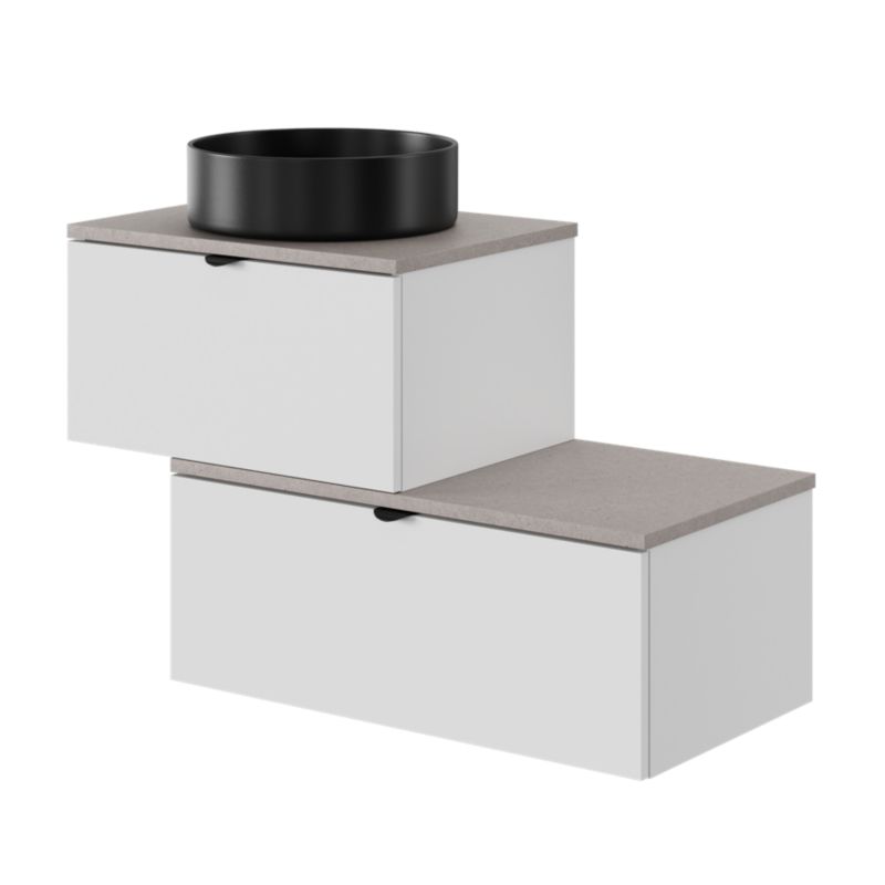 GoodHome Samal keramisk bordmonteret vask, Ø 40 cm, sort