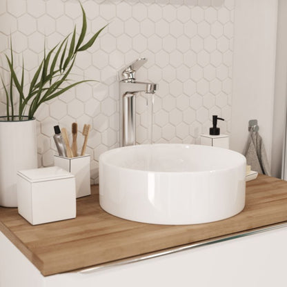 GoodHome Scalea keramisk vask til bordmontage, Ø 35 cm, hvid