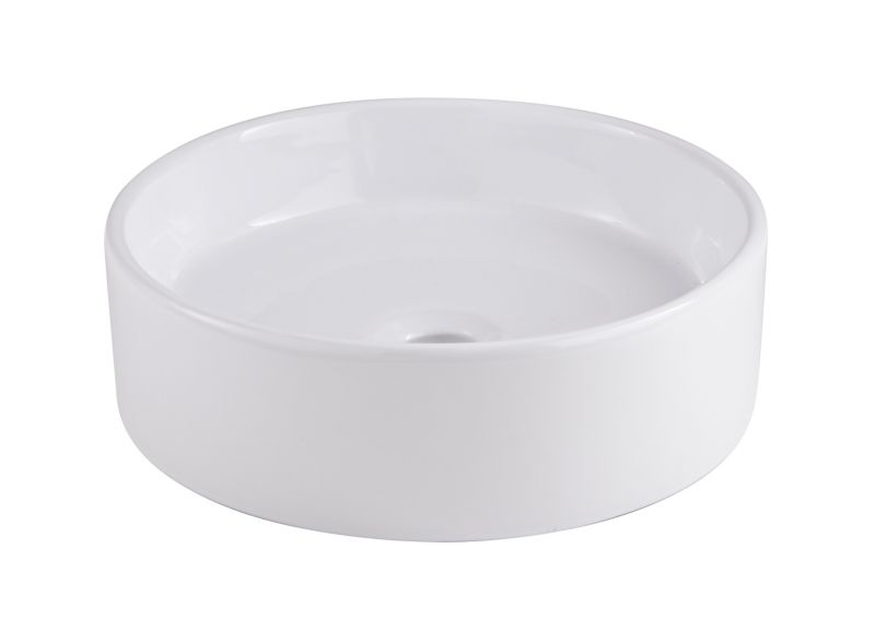 GoodHome Scalea keramisk vask til bordmontering, Ø 35 cm, hvid