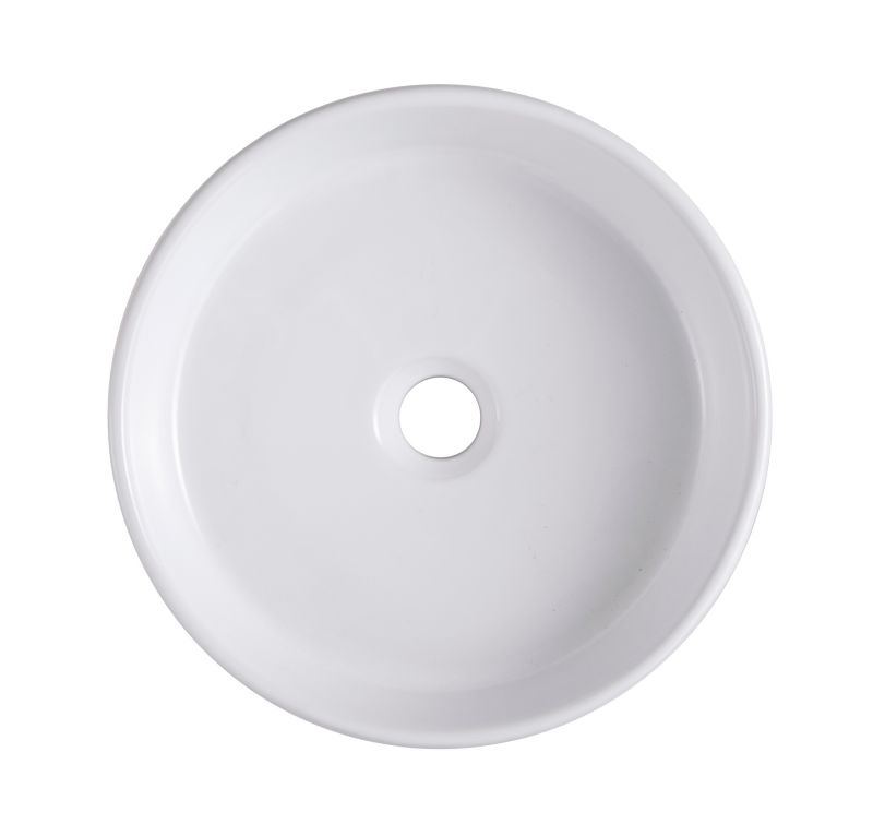 GoodHome Scalea keramisk vask til bordmontering, Ø 35 cm, hvid
