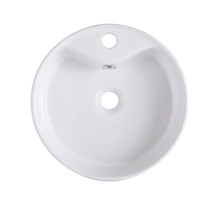GoodHome Vorma keramisk bordmonteret vask, rund, Ø 38 cm, hvid