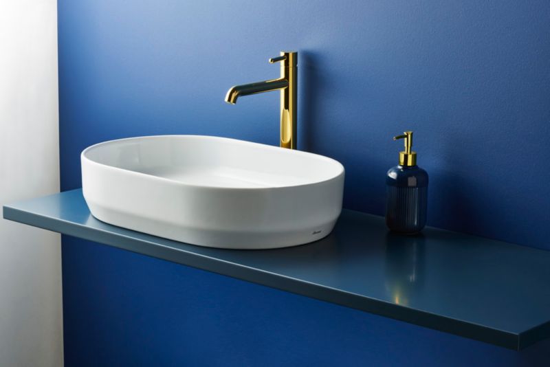 Ceramisk bordmonteret vask Ravak Emoti 55 x 37 cm hvid
