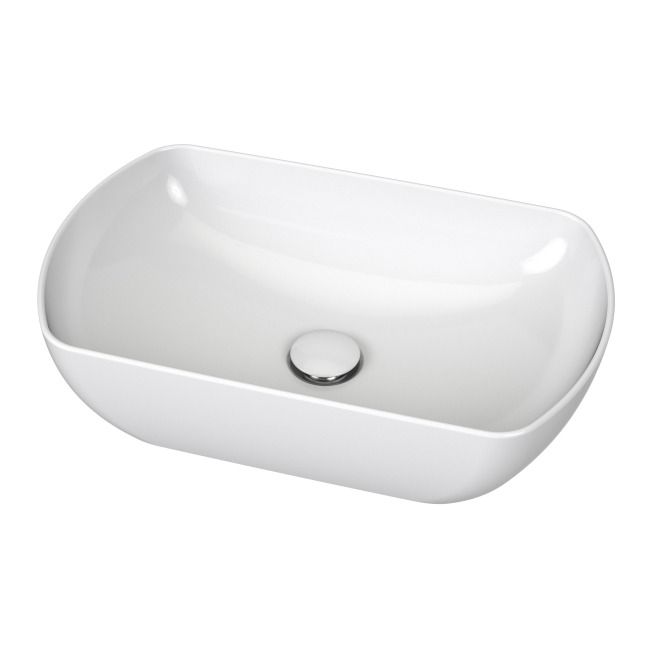 Ravak Slim O keramisk bordmonteret vask 50 x 31 cm hvid