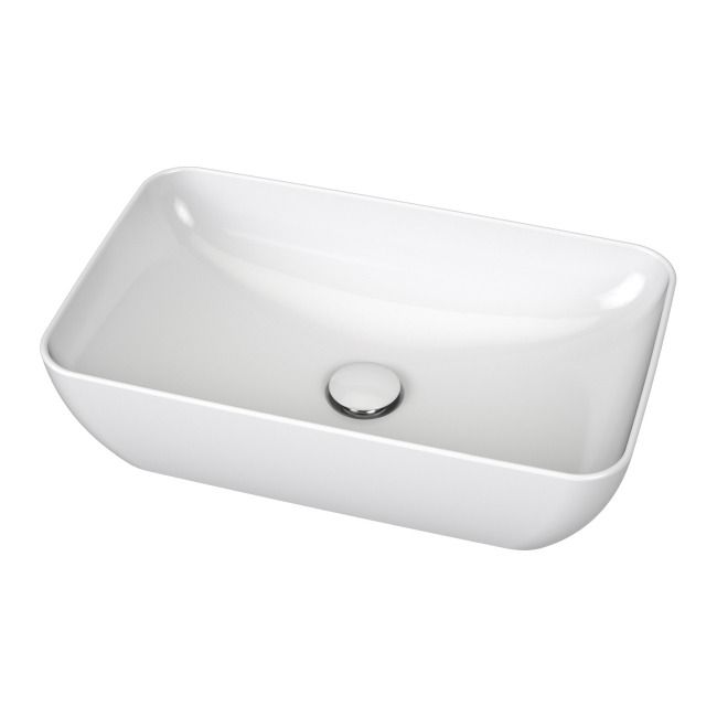 Ceramisk bordmonteret vask Ravak Slim R 50 x 31 cm hvid