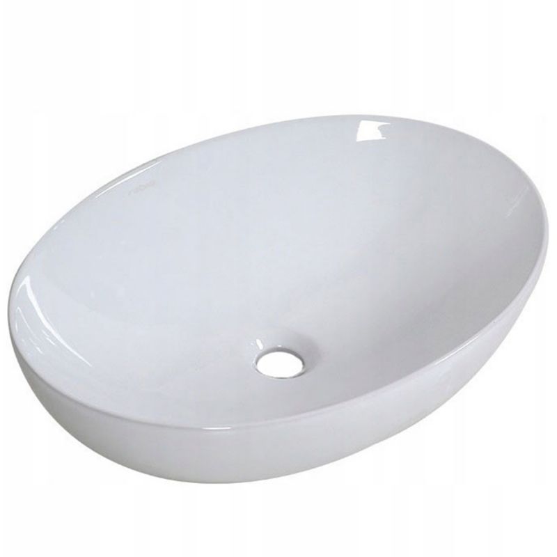 Keramisk Håndvask Oval 42x34 cm Hvid | 5904890427297