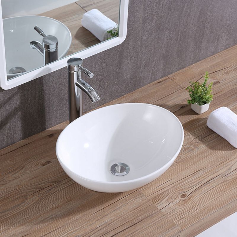 Keramisk Håndvask Oval 42x34 cm Hvid | 5904890427297