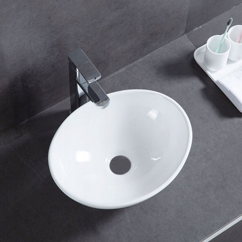 Keramisk Håndvask Oval 42x34 cm Hvid | 5904890427297