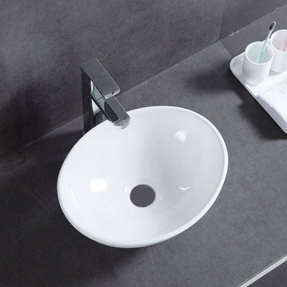 Keramisk Håndvask Oval 42x34 cm Hvid | 5904890427297