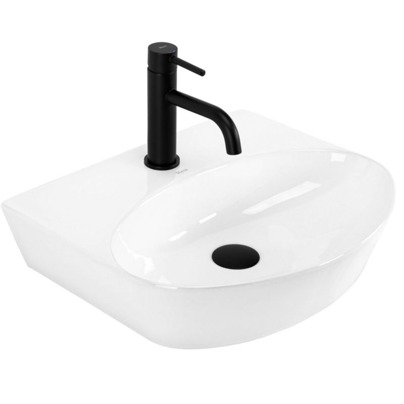 Umywalka Nablatowa Ceramiczna Owalna 39x11 cm Biała | KIM 46