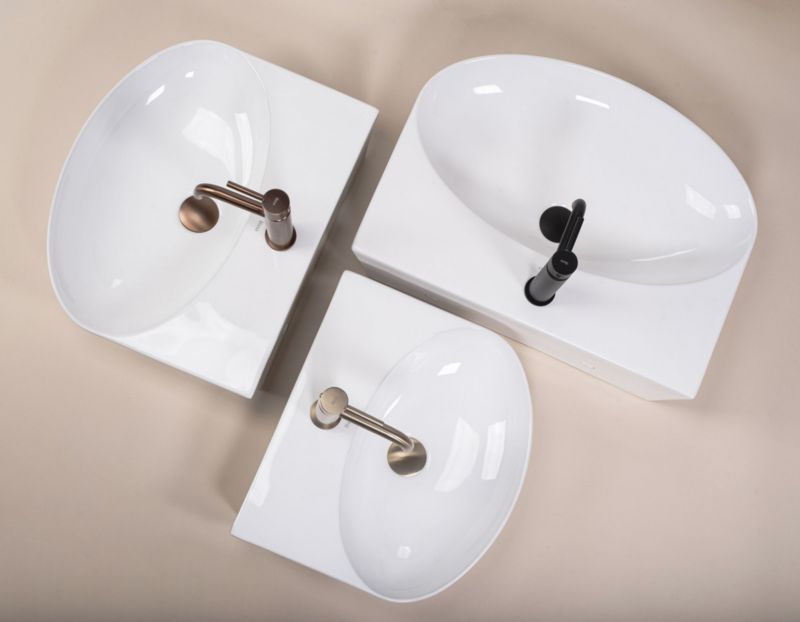 Umywalka Nablatowa Ceramiczna Owalna 39x11 cm Biała | KIM 46