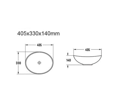 Umywalka Nablatowa Aqualis Pro 41x33x14 cm Hvid 5906333006540
