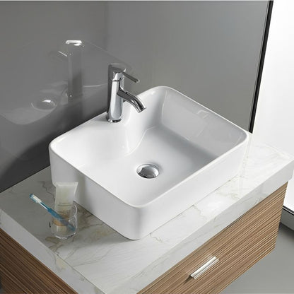 Keramisk Bordhåndvask 48x37x13 cm Hvid Højglans 5906333006564