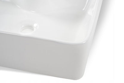 Umywalka Nablatowa Prostokątna 48 cm Hvid Keramik