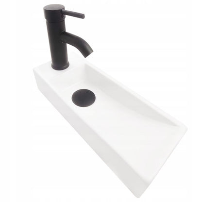Nablatowa Umywalka Prostokątna ASTINA Prawa 38,5x14,8x8 cm Hvid