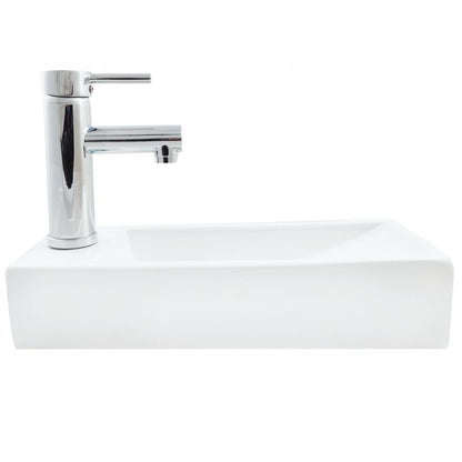 Nablatowa Umywalka Prostokątna ASTINA Prawa 38,5x14,8x8 cm Hvid