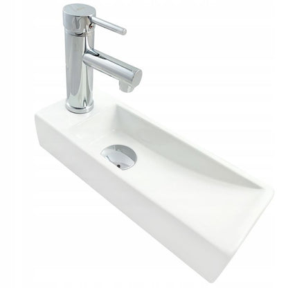 Nablatowa Umywalka Prostokątna ASTINA Prawa 38,5x14,8x8 cm Hvid
