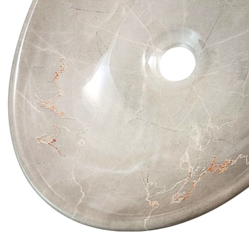 Oval Vask Marmorlook Cashmere 41,5 x 34 cm Blank