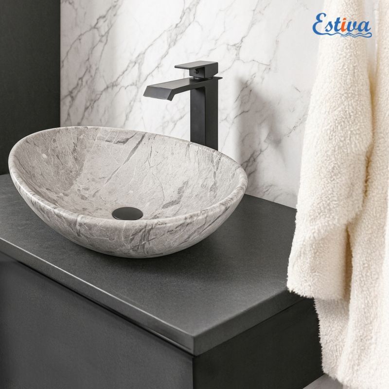 Bordpladevask EBA Stone Gray 41,5x34x14 cm Grå Sten | 5901811583872