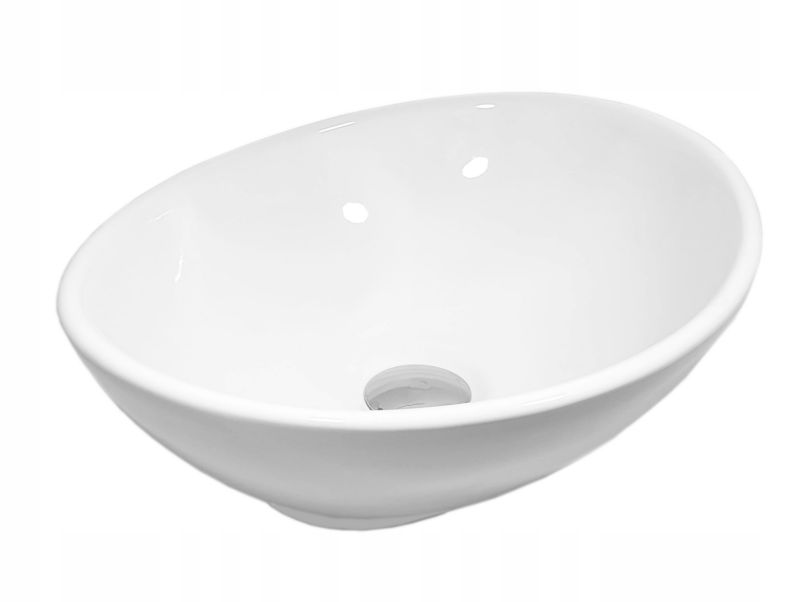 Oval Bordvask Hvid Keramisk 41,5x34x14 cm