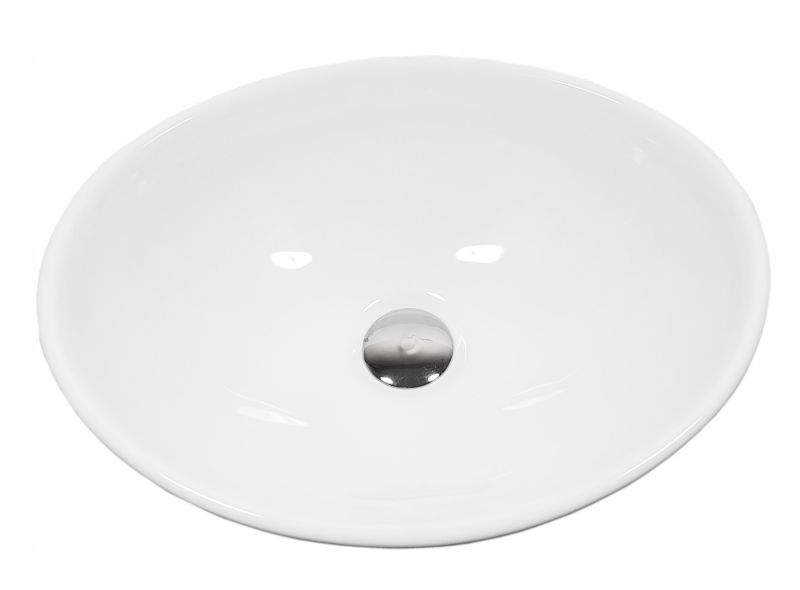 Oval Bordvask Hvid Keramisk 41,5x34x14 cm