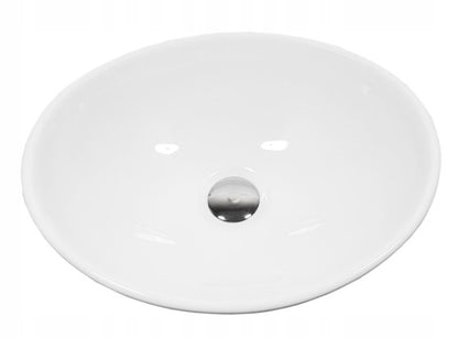 Oval Bordvask Hvid Keramisk 41,5x34x14 cm