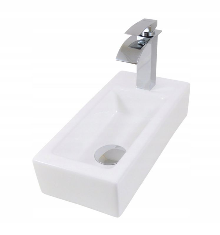 Kompakt Vask Keramik 36,5x18,5x9 cm Hvid Venstre