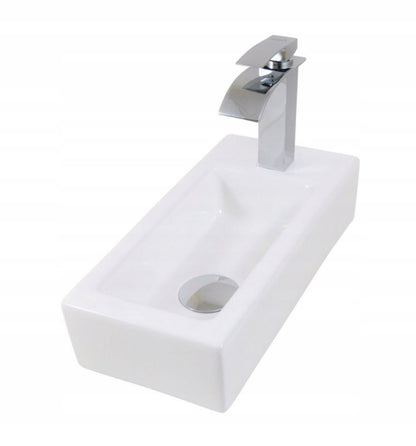 Kompakt Vask Keramik 36,5x18,5x9 cm Hvid Venstre