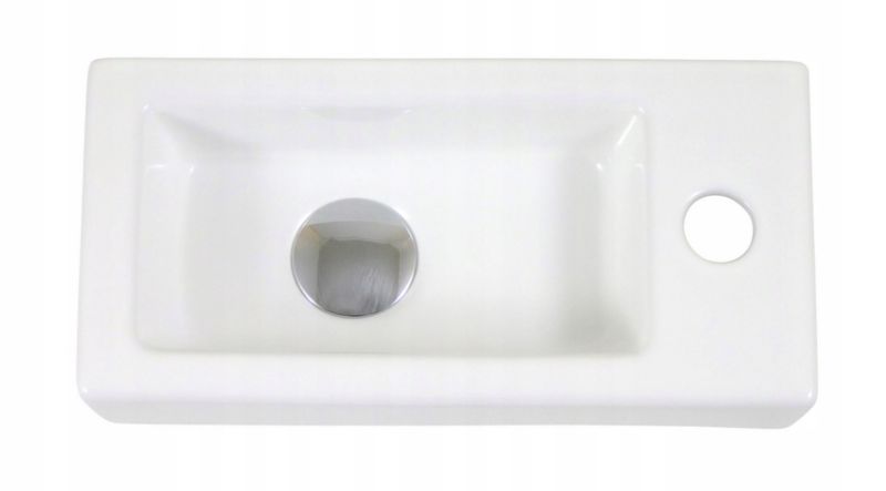 Kompakt Vask Keramik 36,5x18,5x9 cm Hvid Venstre