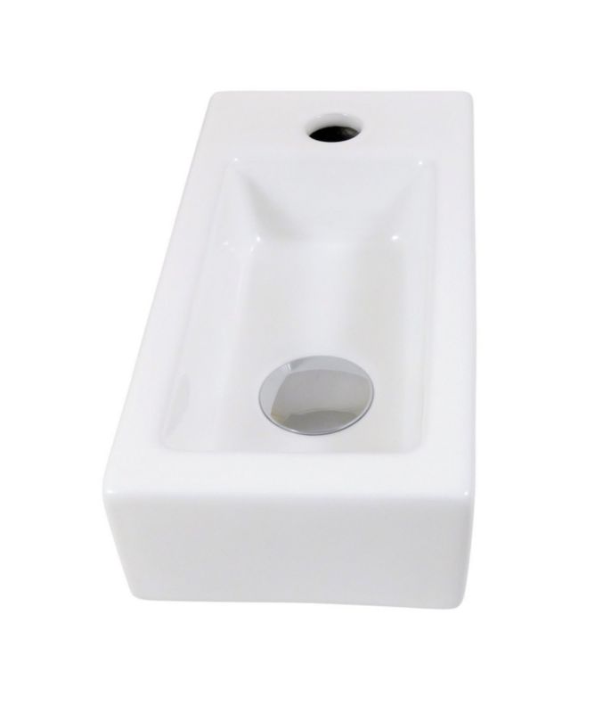 Kompakt Vask Keramik 36,5x18,5x9 cm Hvid Venstre