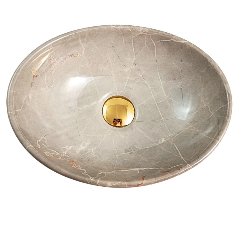 Oval Bordvask 34 x 27 cm Cashmere Marmor Keramik 5901811588327