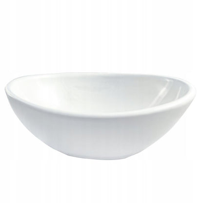 Oval Bordvask 34x27x12 cm Hvid Blank Keramik