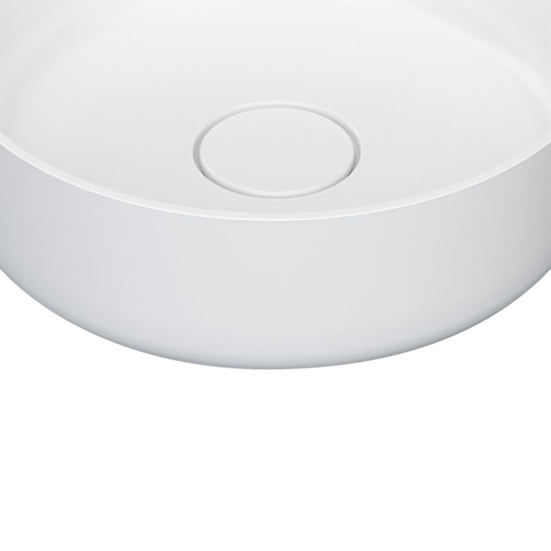 Rund Håndvask 38 cm Hvid Konglomerat Satfinish