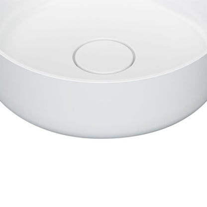 Rund Håndvask 38 cm Hvid Konglomerat Satfinish