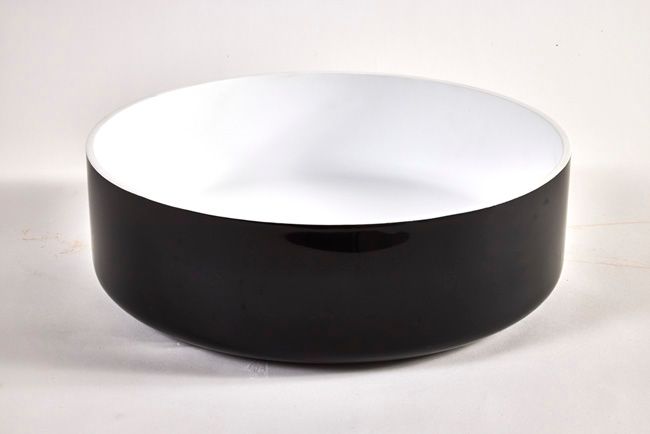 Umywalka Nablatowa Apanas 38 cm Sort/Hvid Konglomerat
