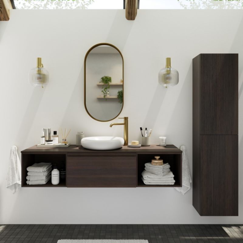 GoodHome Kentia bordmonteret vask 30 x 48 cm hvid
