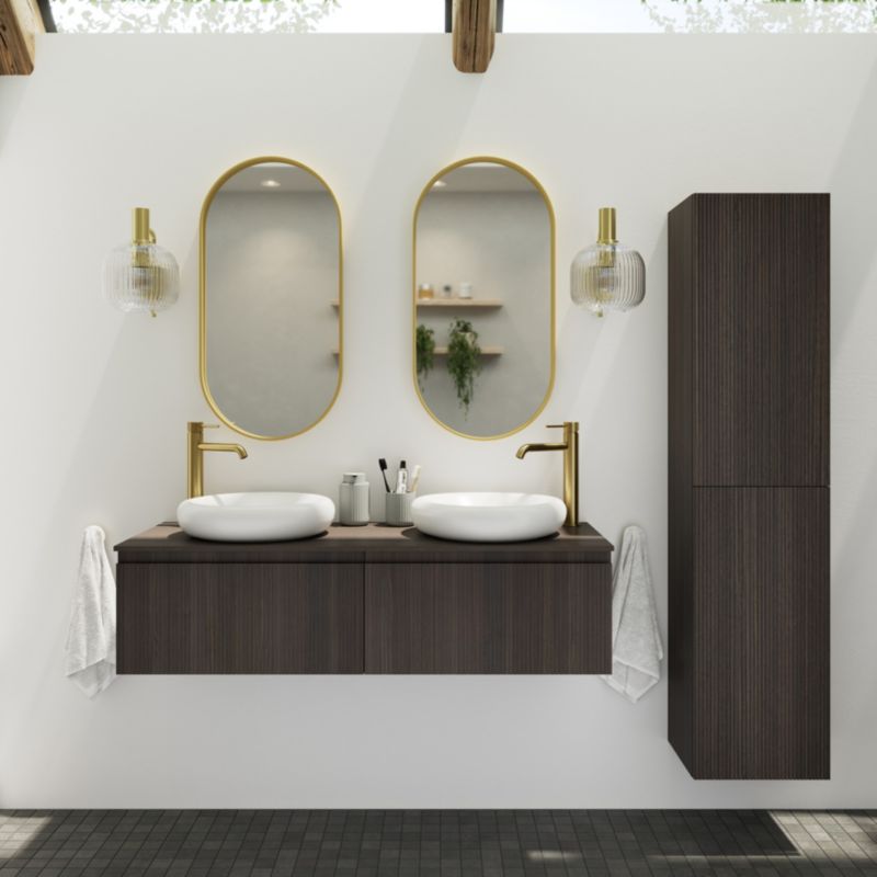 GoodHome Kentia bordmonteret vask 30 x 48 cm hvid