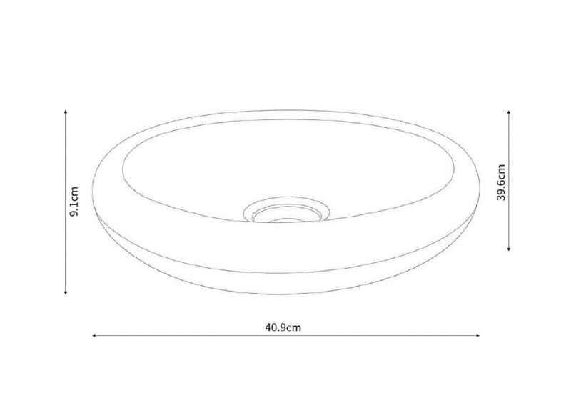 GoodHome Kentia bordmonteret vask 30 x 48 cm hvid