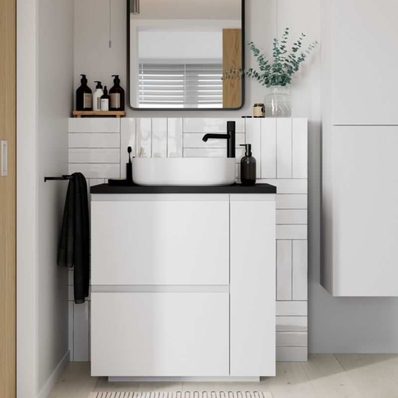 GoodHome Levanna bordmonteret vask 48 x 30 cm hvid