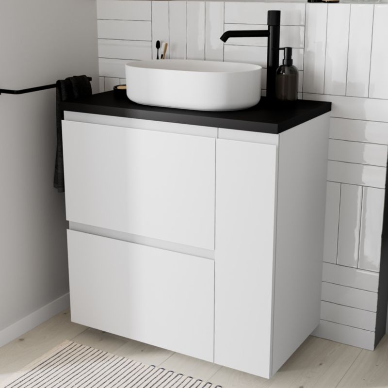 GoodHome Levanna bordmonteret vask 48 x 30 cm hvid