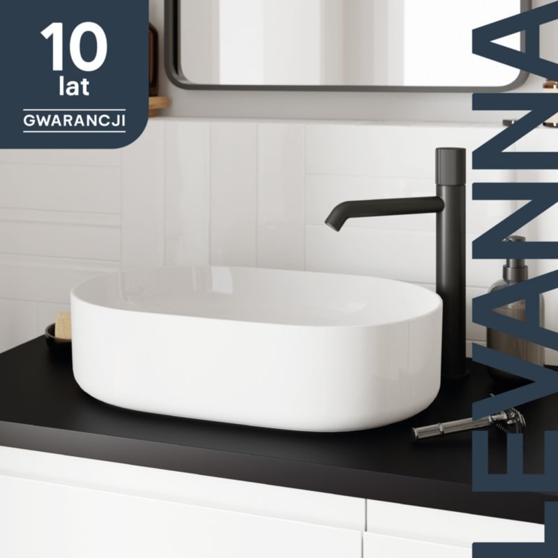 GoodHome Levanna bordmonteret vask 48 x 30 cm hvid